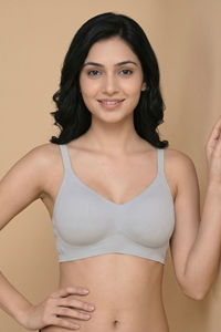 Zivame Padded Non Wired 3/4th Coverage Tshirt Bra - Grey Melange — thumbnail 4